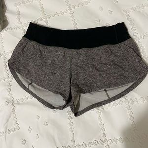 lululemon grey speed up shorts